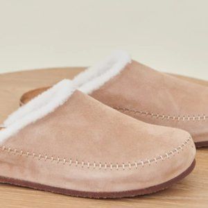 Jenni Kayne Shearling-Lined Moc Clog - Natural - Size 38/Size 7.5